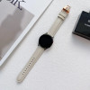 Strap For Smart Watch 22mm, Leather Classic Buckle Strap, Leather /Ivory + gold/ OEM