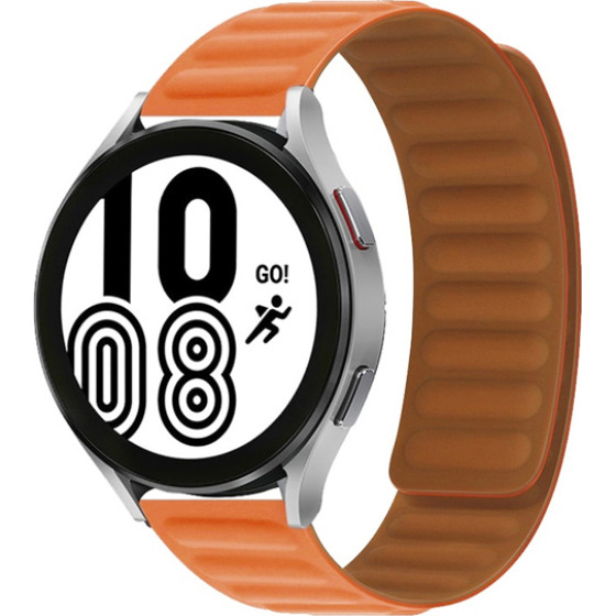Strap For Smart Watch 22mm, Magnetic Strap, Silicon /Dark orange/ OEM