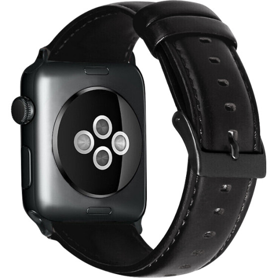 Strap For Smart Watch 22mm, Retro Leather Strap, Leather /black/ OEM