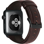 Strap For Smart Watch 22mm, Retro Leather Strap, Leather /Deep wine/ OEM