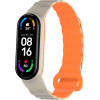 Strap For Xiaomi Mi Band 3/4/5/6/7, Magnet Strap /Starlight + Orange/ OEM