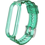 Strap For Xiaomi Mi Band 3/4/5/6/7, Transparent Silicone Strap /green/ OEM