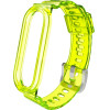 Strap For Xiaomi Mi Band 3/4/5/6/7, Transparent Silicone Strap /Neon lime/ OEM