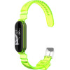 Strap For Xiaomi Mi Band 3/4/5/6/7, Transparent Silicone Strap /Neon lime/ OEM