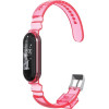 Strap For Xiaomi Mi Band 3/4/5/6/7, Transparent Silicone Strap /Neon pink/ OEM