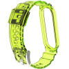 Strap For Xiaomi Mi Band 3/4/5/6/7, Transparent Silicone Strap /Neon pink/ OEM