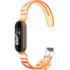 Strap For Xiaomi Mi Band 3/4/5/6/7, Transparent Silicone Strap /Neon orange/ OEM