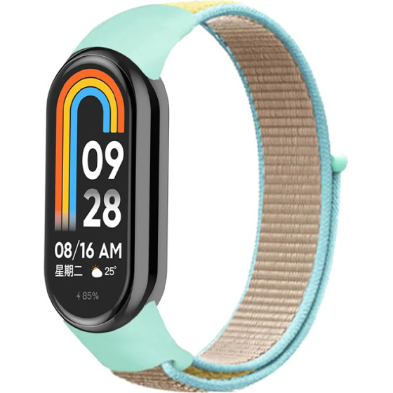 Strap For Xiaomi Mi Band 8, Nylon Loop /mint-starlight/ OEM