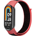 Strap For Xiaomi Mi Band 8, Nylon Loop /red-black/ OEM