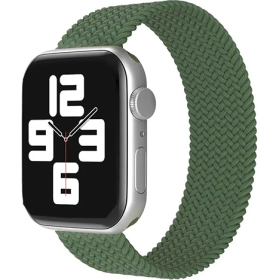 Strap For Apple Watch 38/40/41mm, Braided Solo Loop, L /Gunmetal green/ OEM