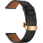 Strap For Apple Watch 38/40/41mm, Leather Classic Buckle Strap /Black + Gold Buckle/ OEM