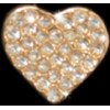 Strap Jewellery Charms /Diamonds heart, gold/ OEM