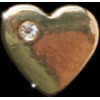 Strap Jewellery Charms /Rhinestone heart, gold/ OEM