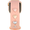 Strap Jewellery Charms /Rhinestone heart, Rose gold/ OEM