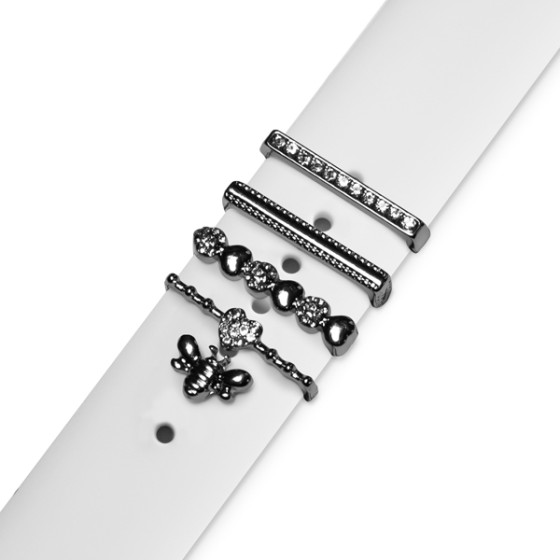 Strap Jewellery Ring + Charm Bee /SET, silver/ OEM