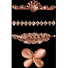 Strap Jewellery Ring + Charm Butterfly /SET, Rose gold/ OEM