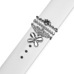 Strap Jewellery Ring + Charm Butterfly /SET, silver/ OEM