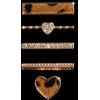 Strap Jewellery Ring + Charm Heart /SET, leopard/ OEM