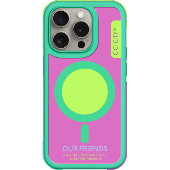 CiCi Case Color Bumper MagSafe for Apple iPhone 16 Pro Max /mint-magenta/