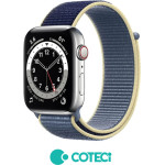 COTECi Strap for Apple Watch 42/44/45/49mm, Magic tape Strap W17 /ice blue/