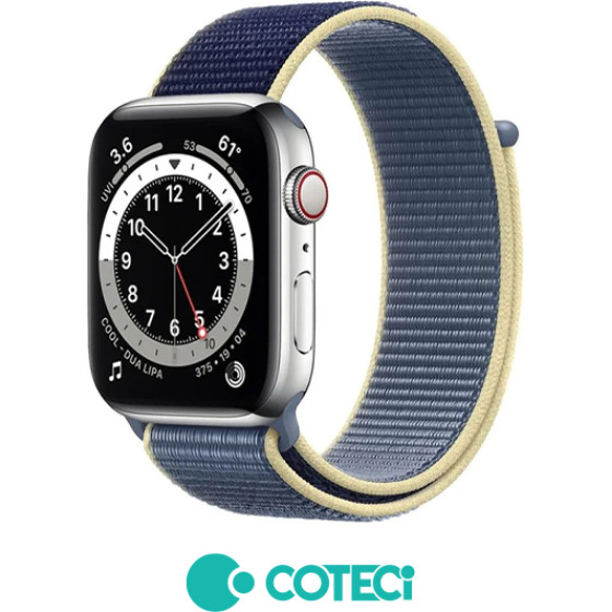 COTECi Strap for Apple Watch 42/44/45/49mm, Magic tape Strap W17 /ice blue/