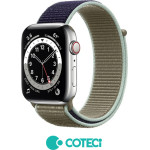 COTECi Strap for Apple Watch 42/44/45/49mm, Magic tape Strap W17 /khaki/