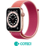 COTECi Strap for Apple Watch 42/44/45/49mm, Magic tape Strap W17 /pomegranate/