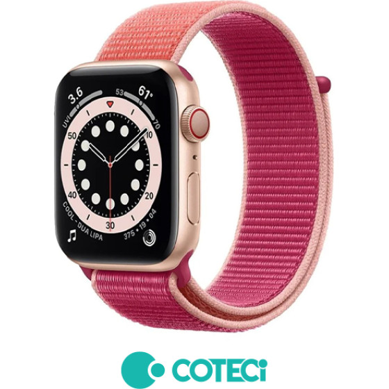 COTECi Strap for Apple Watch 42/44/45/49mm, Magic tape Strap W17 /pomegranate/