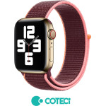COTECi Strap for Apple Watch 42/44/45/49mm, Sport Nylon Strap W72 /plum color/