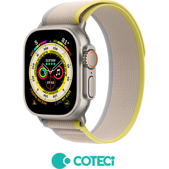 COTECi Strap for Apple Watch 42/44/45/49mm, Wild Trail Loop Strap W97 /yellow + beige/
