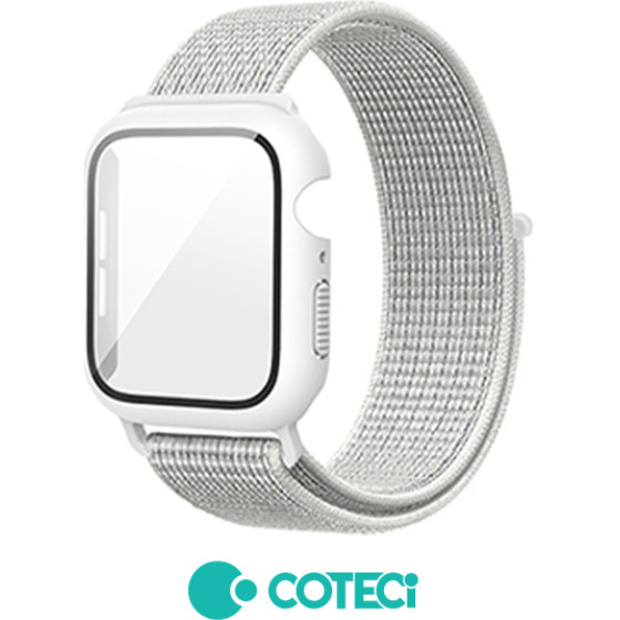 COTECi Strap for Apple Watch 45mm, Nylon integrated Case + Strap W77 /white/