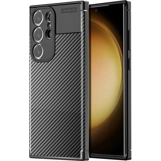 Business carbon case for Samsung A12 /black/ OEM