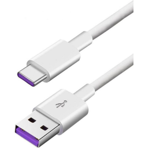 Cable USB-A - Type-C, 1 m, 5A, AP71 /white/ OEM