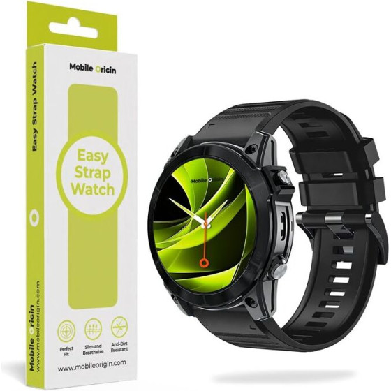 Mobile Origin Easy Strap Silicone Watch 20mm Black - (MO-ESS-20-BLK)