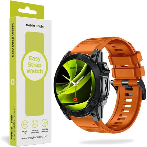 Mobile Origin Easy Strap Silicone Watch 20mm Orange - (MO-ESS-20-ORG)