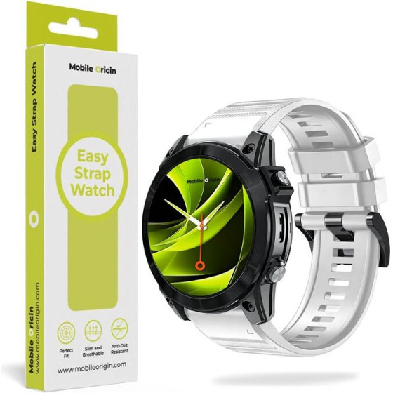 Mobile Origin Easy Strap Silicone Watch 20mm White - (MO-ESS-20-WHT)