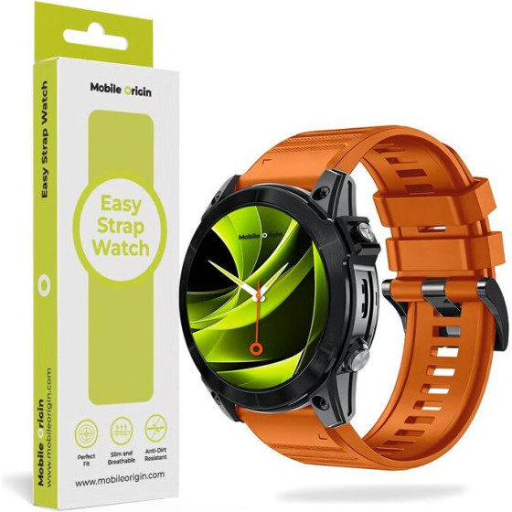 Mobile Origin Easy Strap Silicone Watch 22mm Orange - (MO-ESS-22-ORG)