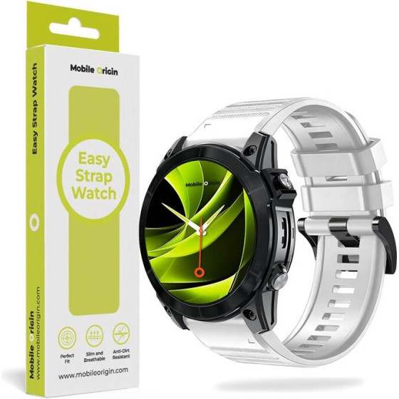 Mobile Origin Easy Strap Silicone Watch 22mm White - (MO-ESS-22-WHT)