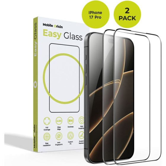 Mobile Origin EasyGlass iPhone 17 Pro, 2 pack - (FRL-EG-i17Pro-2pk)