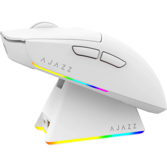 Ajazz AJ139 V2 Mc - Wireless Gaming Mouse - 1K, Magnetic Charging Dock, White - (AJ139-V2-MC-WH)