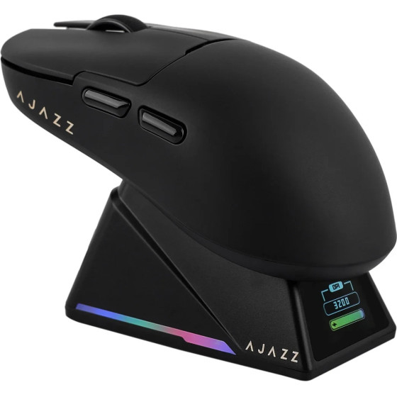 Ajazz AJ159 Apex - Wireless Gaming Mouse - 8K, Magnetic Charging Dock, Black - (AJ159-APEX-BK)