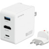 4sMarts Flex Adapter Travel Charger Hub 65W Gan USB-C/USB-A/Hdmi White - (541711)