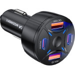 Wozinsky 60W Car Charger 2xUSB-C 2xUSB-A - Black - (WLS-04)