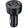 Wozinsky 60W Car Charger 2xUSB-C 2xUSB-A - Black - (WLS-04)