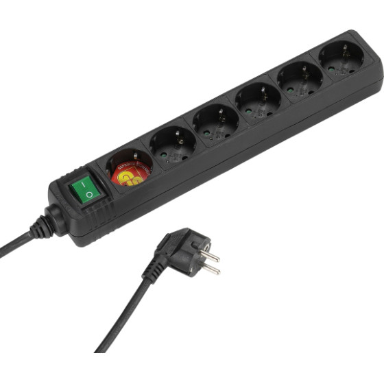 Vivanco 6Way ��������� With Shutter 1.4m Black - (VELSTR6SCHSWK)