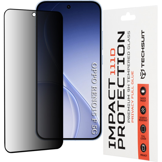 Techsuit - 111D Privacy Full Glue - Oppo Reno15 F / Reno15 Fs 5G - Black