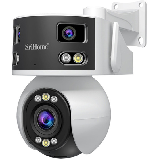 SriHome 8MP Hd MULTI-Lens Super Wide Anlge Panoramic Ptz Outdoor Camera - (SH055B)