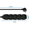 Esperanza Power Strip 5GN/3M Black - (ELK208K)