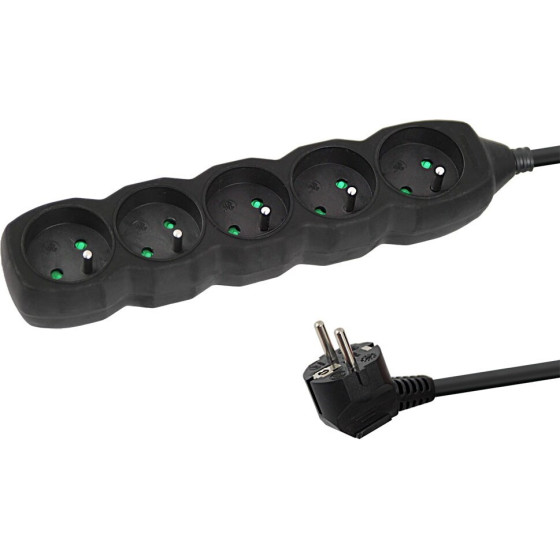 Esperanza Power Strip 5GN/3M Black - (ELK208K)