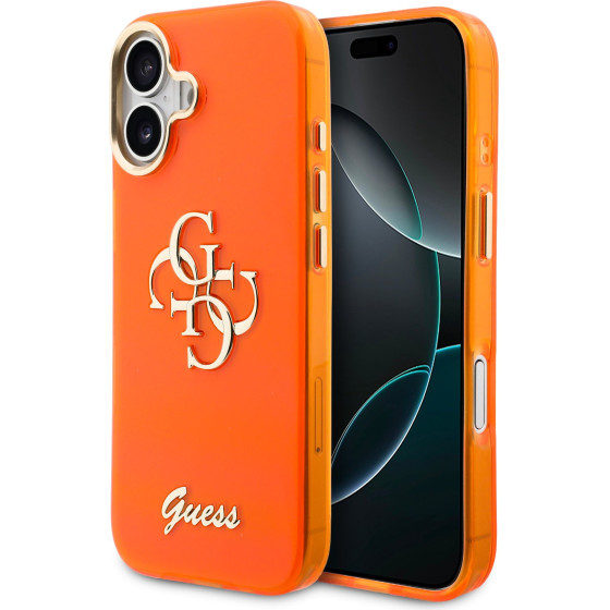 Guess Iml 4G Script Metal Logo Case For Iphone 17 Orange - (GUHCP17S5HC4MLSO)